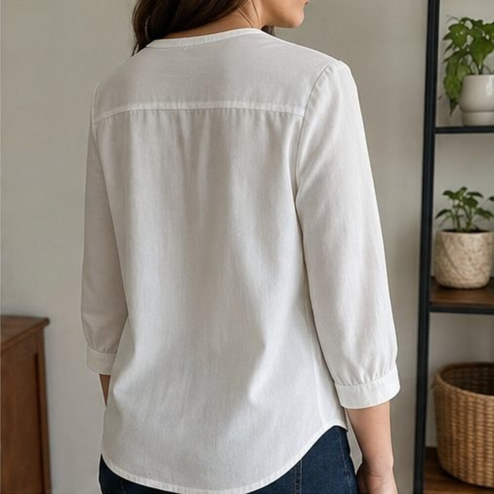 Ivory Ruffle Blouse - Picture 3 of 6